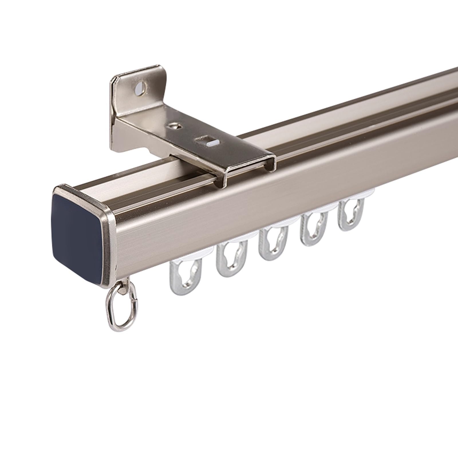 Rail de rideau robuste finition champagne en aluminium noble de 120 cm pour interieur chic