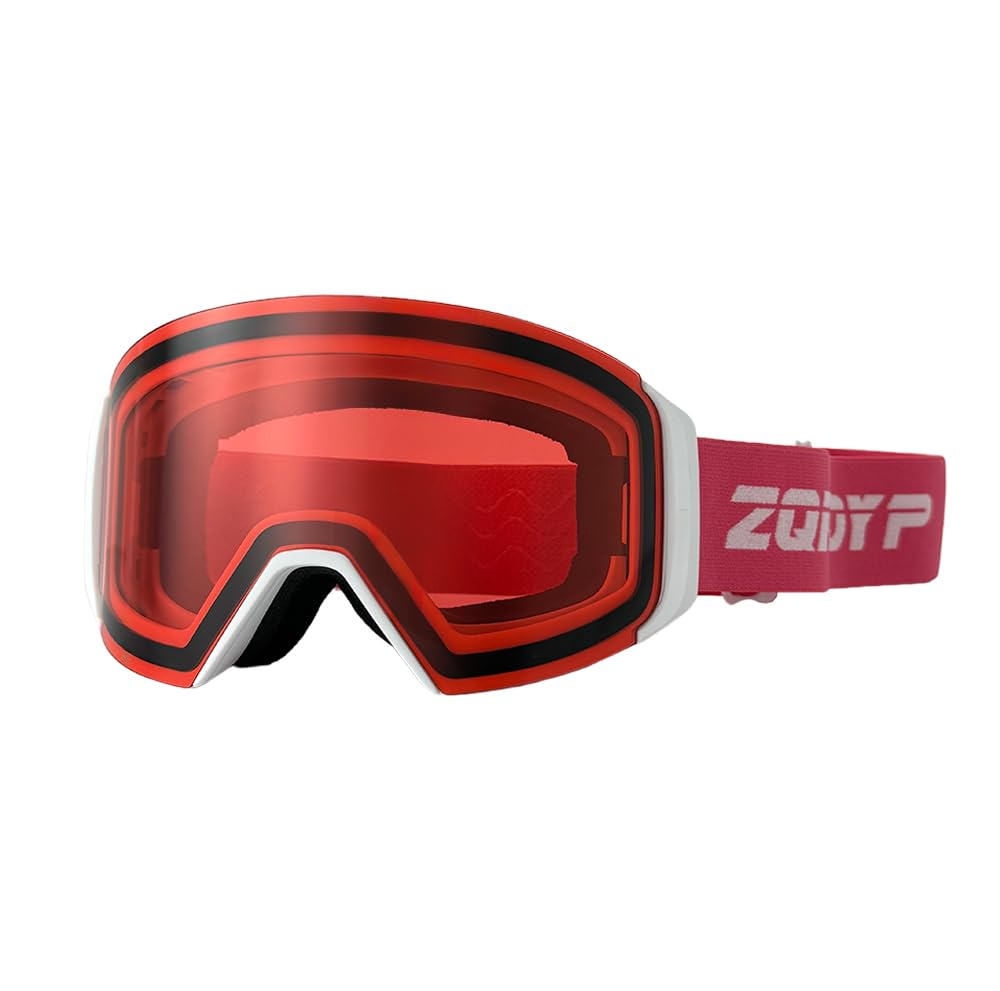 Occhiali da sci – Occhiali da snowboard OTG con anti-appannamento, sistema di cambio magnetico e protezione UV per motoslitte e skate
