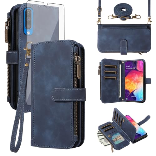 Étui à rabat haut de gamme pour Samsung Galaxy A30S avec porte-cartes de crédit élégant