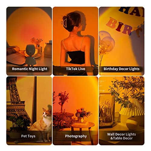 Wokuya Romantic Astronaut Robot Sunset Lamp Projector Multi Color Sunset Lights For Bedroom, Ideal For Live Broadcast Party&Room Decor Birthday Holiday Gifts (7 Colors) #TOP4