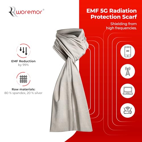 Image of EMF Infinity Scarf 5G RF Shielding Clothing made with Silver Fabric (Silver Elastic)