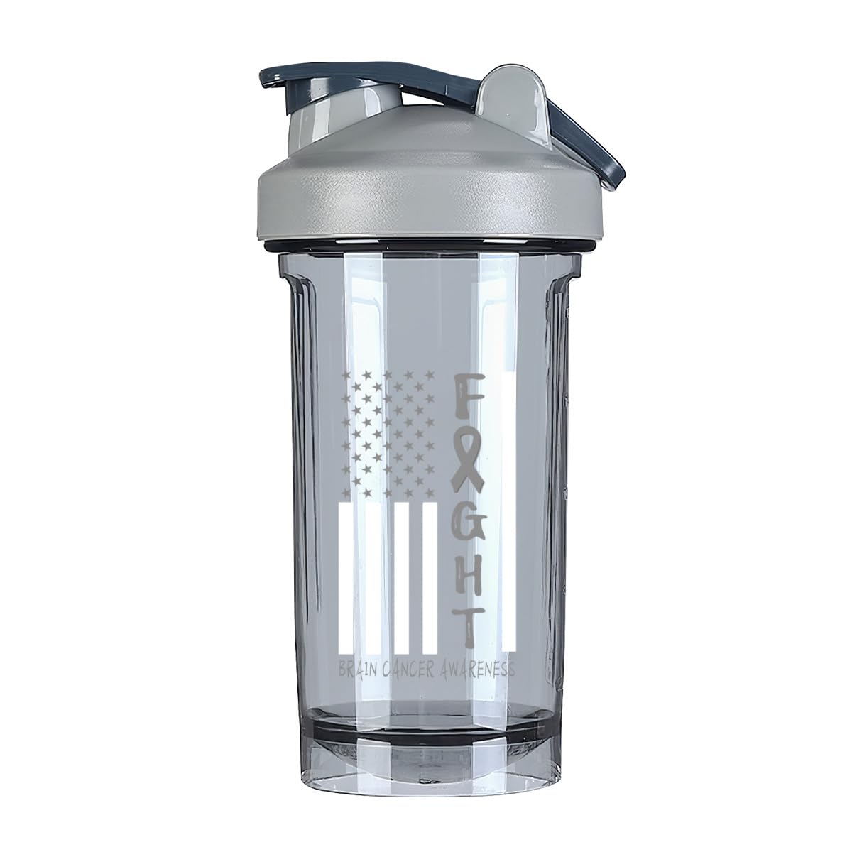 Breast Cancer Warrior Support Squad Brain Cancer Awareness 18 Ounce Shaker Cup,Fashion Theme Pattern Shaker Bottle Leak-proof Workout Shake Bottles 500ML/18 oz Perfect for Pre Workout