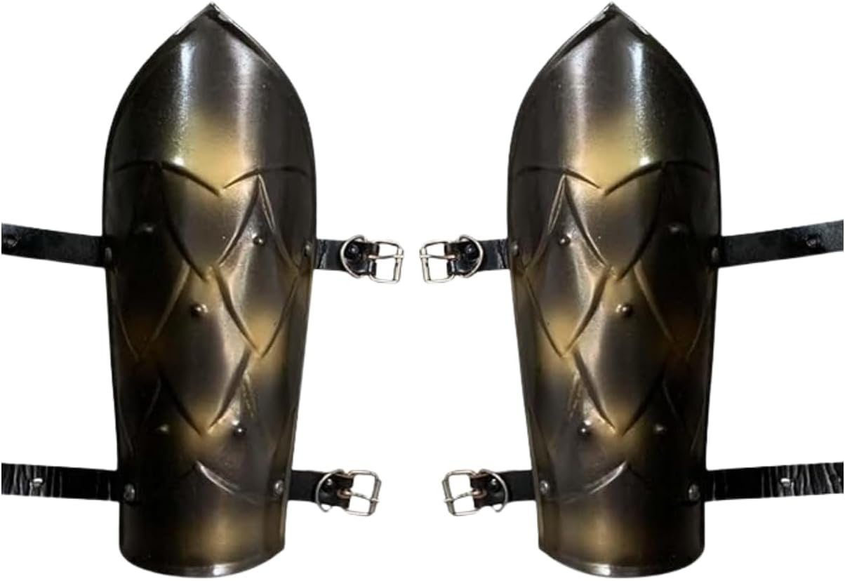 Antique Medieval 18 Gauge Steel Arm Bracers | Vintage Hand Armor for LARP, Role Play, Cosplay & Halloween | Wearable Medieval Adult Arm Guards for Reenactment & Fantasy Costumes
