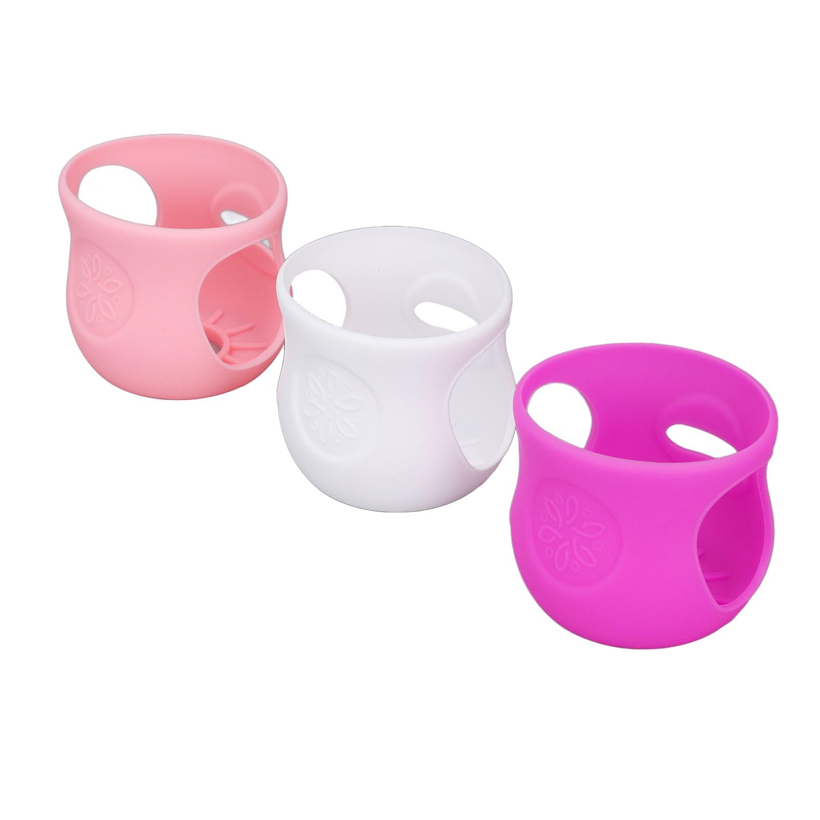 3pcs 4 Oz Silicone Bottle Sleeves, Anti Scalding Baby Bottles Cover Glass Bottle Sleeve for Home Use or Traveling (White+Pink+Purple) - Image 2