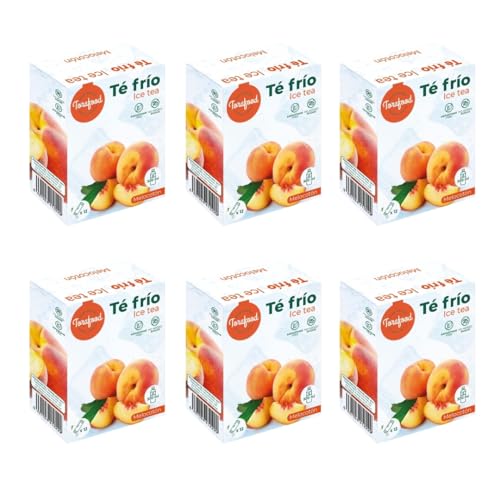 Té Frío Melocotón en Polvo | Pack de 6 Unidades | Sin Azúcar Añadido | Sin Aspartame | 12 Sobres | Bebida Refrescante Instantánea | Torafood