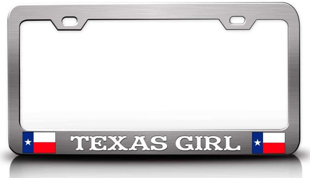 Texas Girl Texas Metal Car SUV Truck License Plate Frame Ch j67