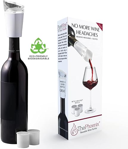 Miniatura 3 de Drink PureWine Wand & Phoenix - Paquete de purificador de vino, elimina histaminas y sulfitos y reduce las resacas