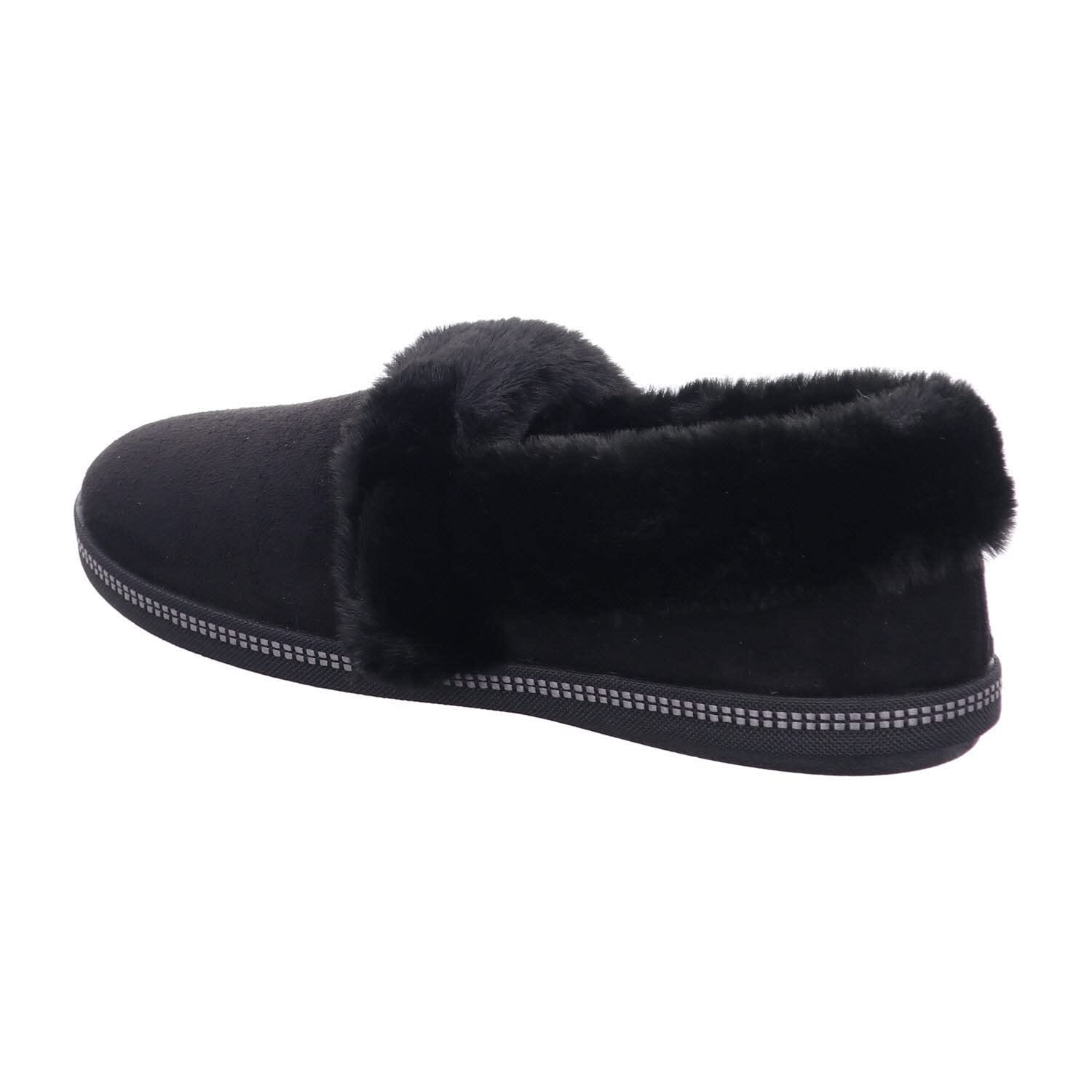 Skechers COZY CAMPFIRE TEAM TOASTY, Pantuflas para Mujer, Black Microfiber/ Faux Fur Line, 39 EU
