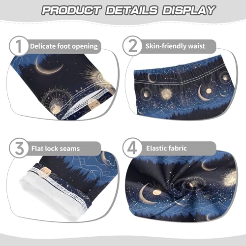 ALAZA Girls' Leggings Children's Yoga Pants Skinny Printed Dance Sun Moon Forest Starrysky Comfortable 4T2