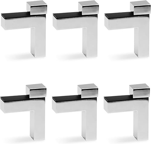 MroMax 6 soportes de estante de vidrio de 2.56 x 0.91 x 3.23 pulgadas (largo x ancho x alto). Soporte ajustable de aleación de zinc para estante de