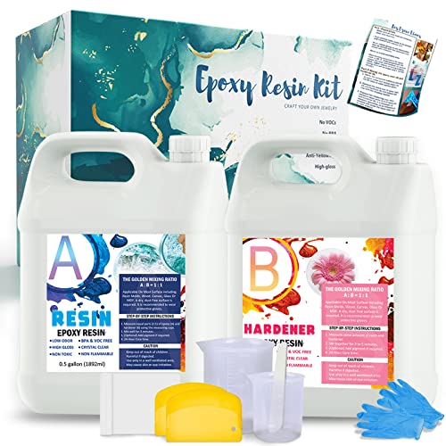Resinfans Epoxy Resin 1 Gallon Kit for Crystal Clear Countertop...