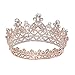Rose Gold Crown Cake Topper Strass Prinzessin Tiara für Frauen und Mädchen Kronendekoration für Hochzeit Geburtstag Prom(rotgoldene Krone)