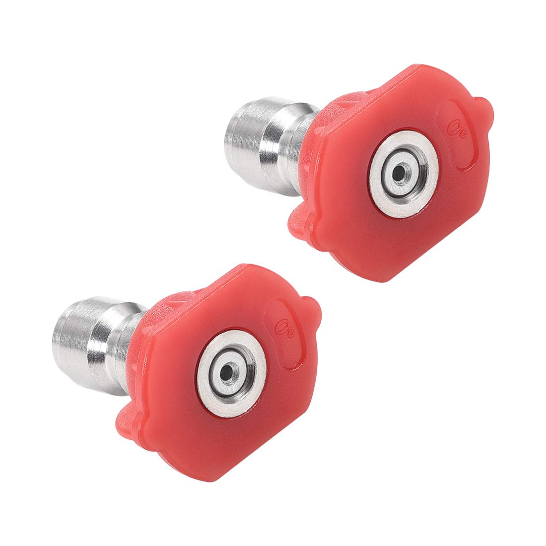 sourcing map Pressure Washer Spray Nozzle Tips, 1/4" Stainless Steel, 2 Pcs (0 Degree, 2mm Orifice Diameter)