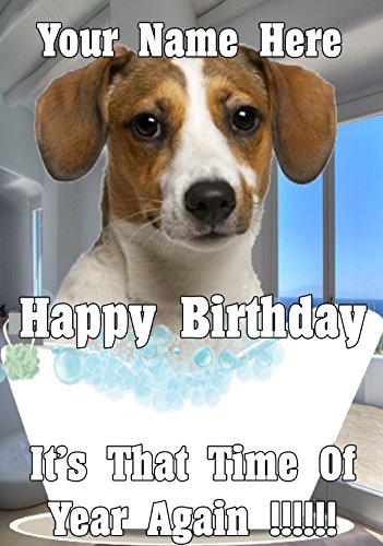Artery8 Geburtstagskarte Mit Jack Russell-Motiv – „Tropenurlaub“-Design, 17,5x12,5 Cm