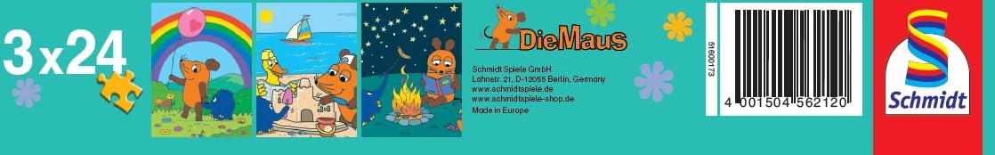 Schmidt Spiele GmbH-Sendung Mit Der Maus Mouse TV Schmidt Spiele Puzzle 56212, Colore Blu, Gute Freunde, 3x24 Teile