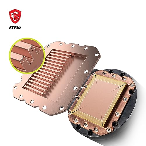 MAG CORELIQUID E360 AIO CPU Liquid Cooler - Piastra di raffreddamento in rame, ARGB Blockhead & ventole FDB, water block a 2 camere, radiatore split-flow, supporto Mystic Light - per AMD e Intel - Sistema di raffreddamento - Immagine 5