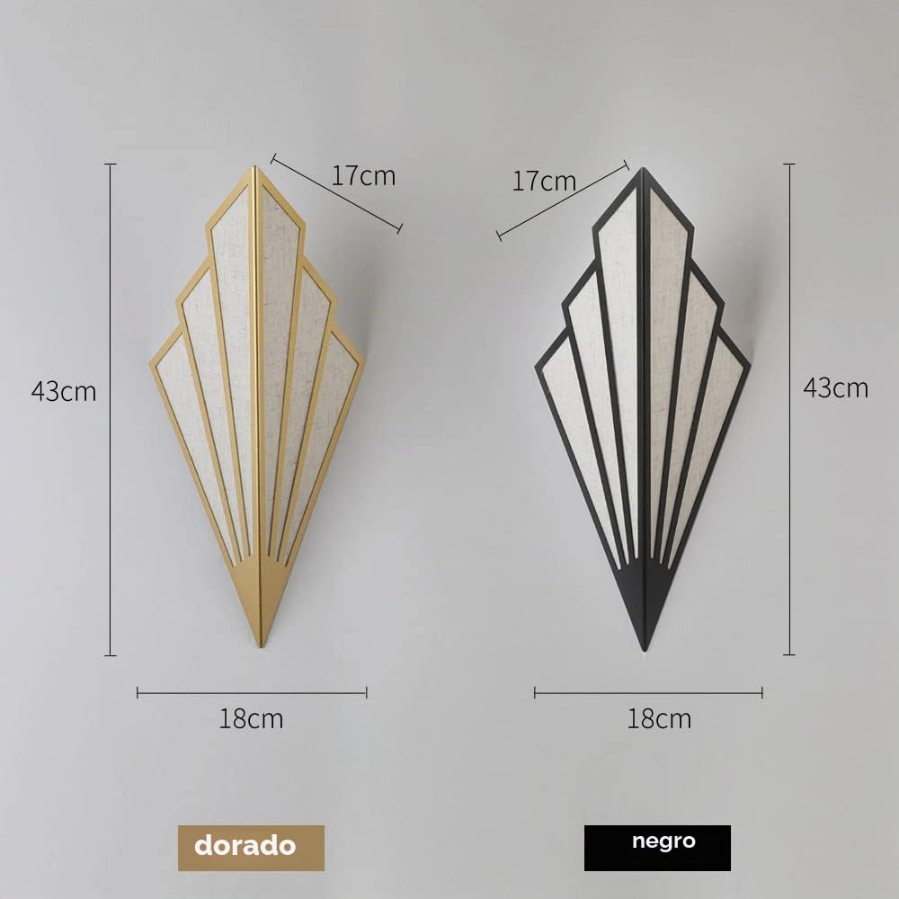 Apliques de pared Art Deco para interiores Lámpara de montaje en pared en forma de abanico, pantalla de lino antiguo Lámpara de pared con enchufe E14 Accesorio de iluminación para sala de estar Dormit