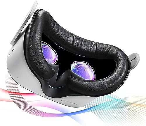 Image of SAQICO Face Pad & Face Cover Cushion Replacement Compatible with Oculus /Meta Quest 2 -VR Accessories Facial Interface Bracket Foam Soft Silicon & Comfortable Leather Sweat-Proof Anti-Leakage Nose Pad