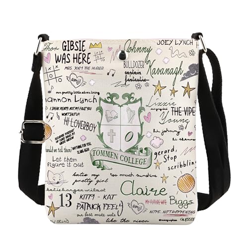 POFULL Bookish Merch Romance Book Lover Adjustable Strap Bag Tommen Gift Rugby College Inspired Crossbody Bag