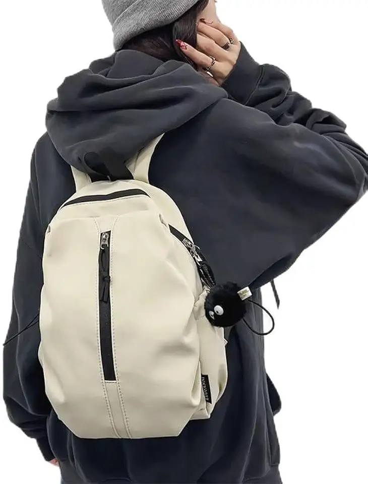 Mochila feminina impermeável de nylon – Mochila elegante e leve para viagem, trabalho e viagem