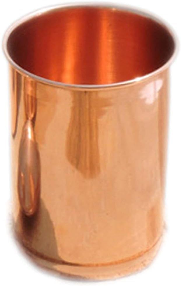Copper Tumbler - 100% Pure Copper Tumbler for Moscow Mules Beautifully Handcrafted Capacity 10 Ounce Handmade Mint Julep Cup Copper_Plain_Glass