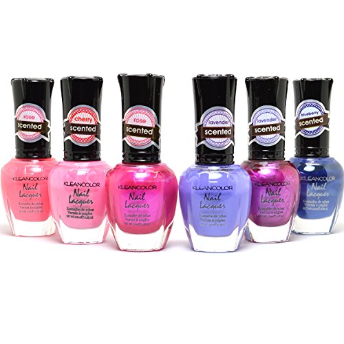 KLEANCOLOR SCENTED LACQUER NAIL POLISH LOT OF 6 PCS + FREE EARRING by Kleancolor