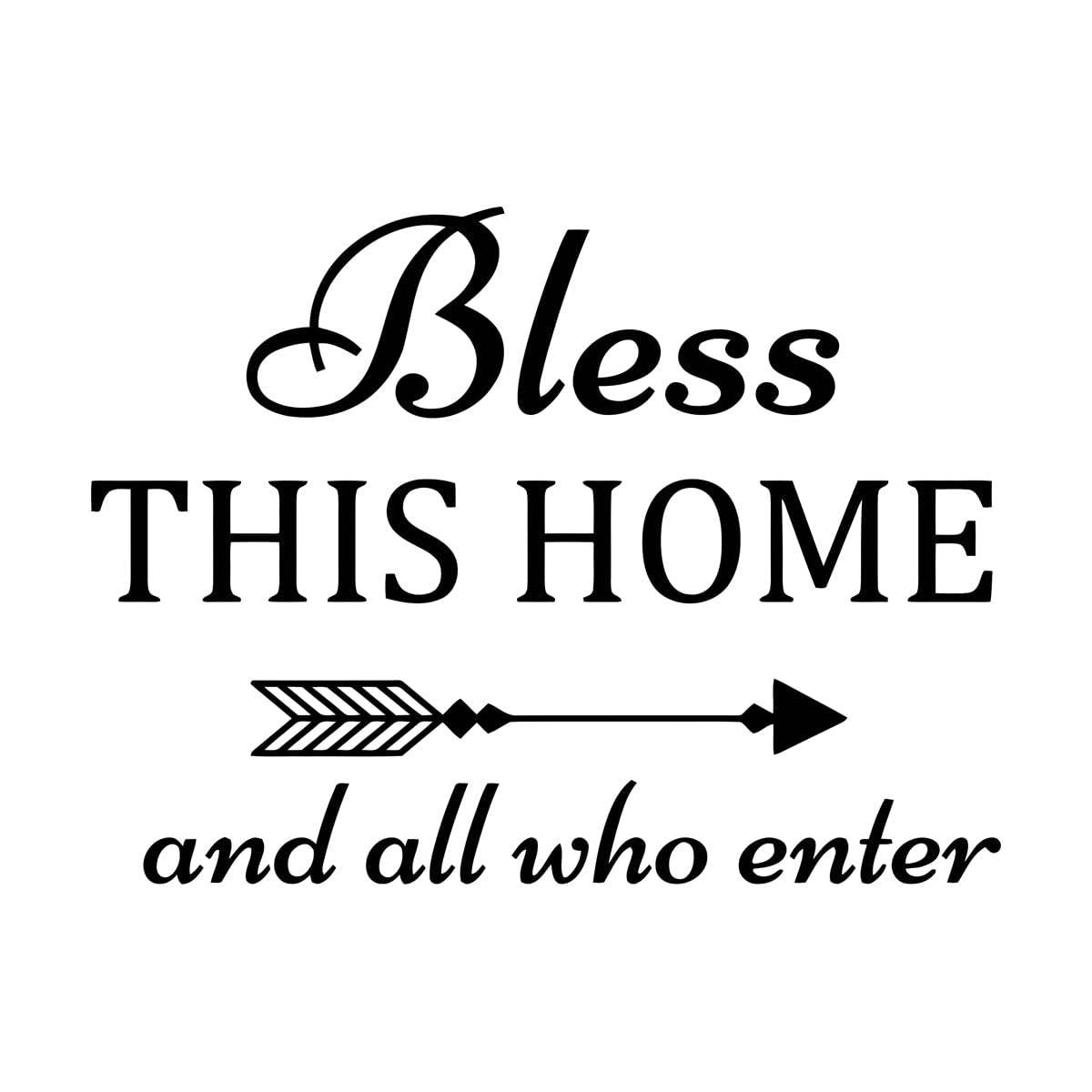 Vinyl Wall Stickers Bless This and Bless All Who Enter The Restaurant God Religious Prayer Quotes 54x72.2cm Do not Damage the wall Surface Large Black
