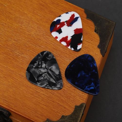 Plektren Plektrum 24Stück 0.46MM-Dünn 0.71MM-Medium 0.96MM-Heavy,Plectrum für Akustikgitarre, E-Guitar, Ukulele, Bass, Guitar Picks,Zelluloid