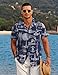 COOFANDY Men Linen Shirt Beach Linen Shirts Summer Cuban Collar Shirts Short Sleeve Button Down Shirts