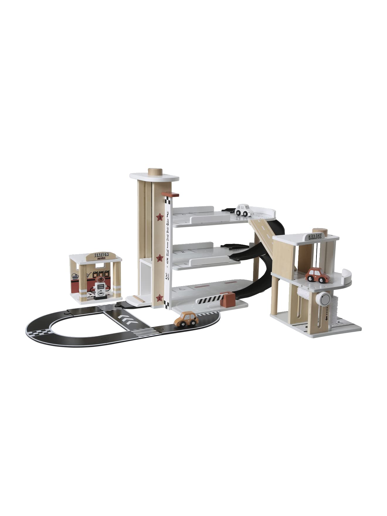 Vertbaudet Autogarage, Parkhaus & Tankstelle, Holz FSC® Mehrfarbig ONE Size