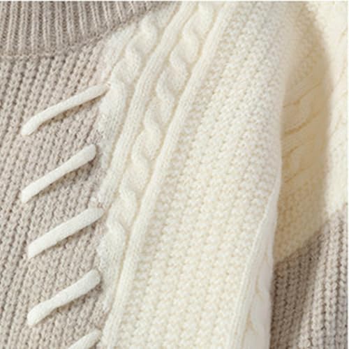 Men's Graphic Sweater Colorblock Patchwork Unisex Round Neck Long Sleeve Casual Tunic Ribbed Knit Pullover Streetwear2