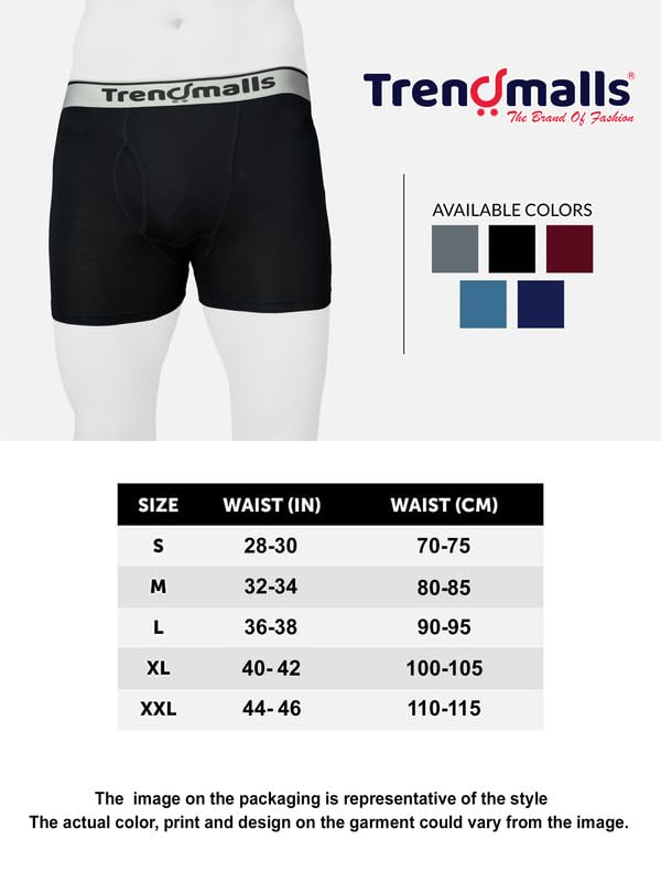 Image of TRENDMALLS Men's Birla Micromodal Regular Fit Solid Men Underwear Boxer with No Marks Waistband