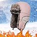 Trapper Hat, Windproof Faux Fur Thick Winter Hats for Men with Ear Flaps,Fashion Waterproof Warm Trooper Hat for Hunting Pink