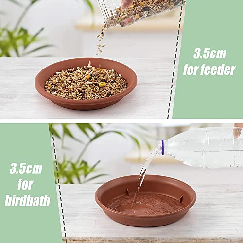 Vogelbad, balkonleuning, rond, vogelvoederhuis, balkonleuning met houder, vogelvoederdispenser balkon, vogelbad tuin hangend voederhuis voor vogels 2-in-1, vogelvoederstation & wildvogelbakken, 2 stuks - Image 5