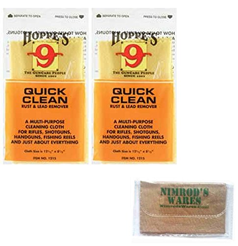Nimrod's Wares 2-Pack Hoppe's Quick Clean Rust & Lead Remover Cloths 1215 Microfiber Cloth
