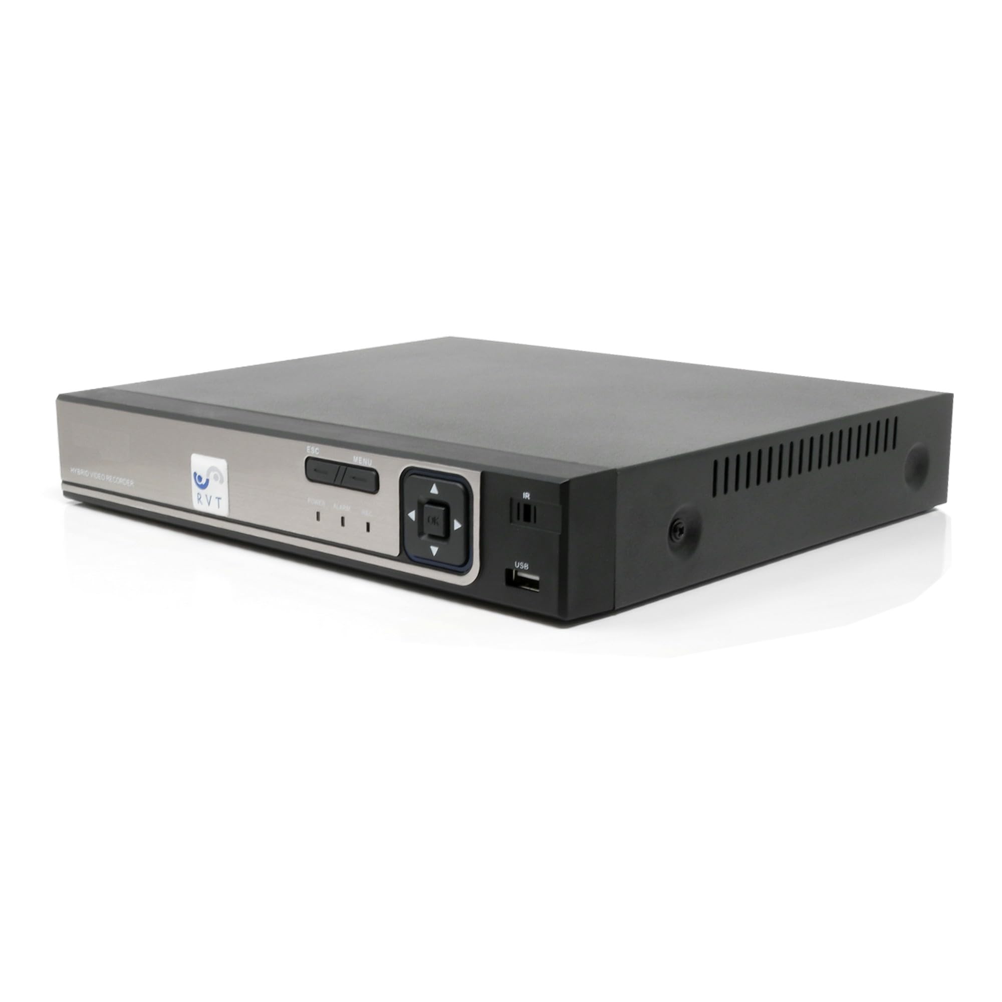 RVT SECURITY - DVR NVR 4 Canali Rilevamento di Persone/Veicoli Sorveglianza, VideoSorveglianza Ibrido 16 Canali IP mode App Xmeye P2P Email Allarme, senza HDD
