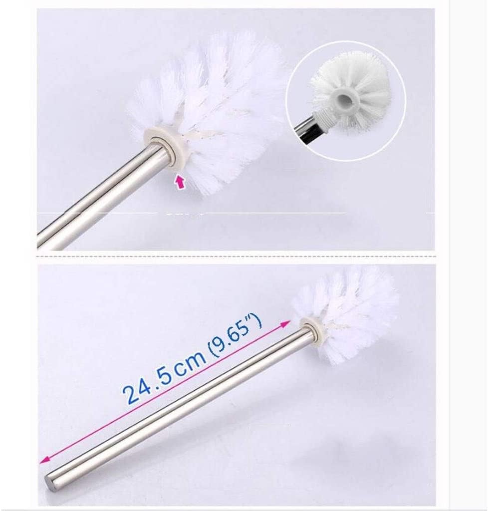 BKEKM Escobilla Inodoro Escobilla de Inodoro de Acero Inoxidable Montaje en Pared Escobilla de Inodoro de Mango Largo y Soporte para Cepillo de Limpieza de Inodoro de baño Moda
