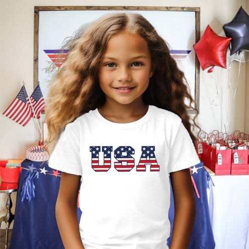 Image of 4th of July Shirts Toddler Boys Girls American Flag USA T-Shirt Kids Patriotic Tee Tops