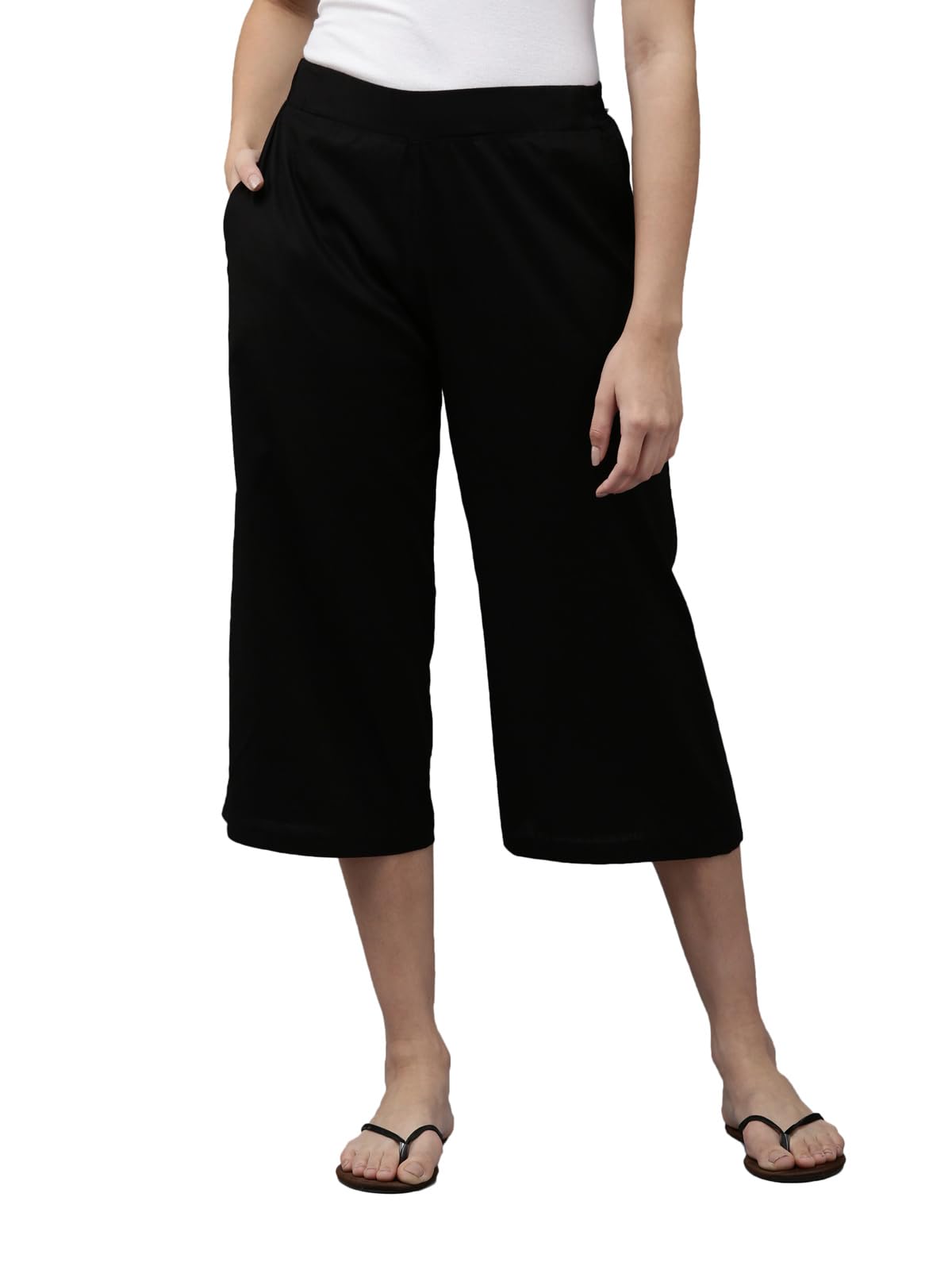 Womens Solid Relaxed fit Lounge Capri-image-47