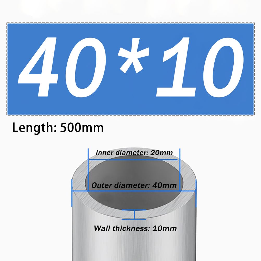Aluminiumlegierung Rohr Hohl Rundrohr Für Handwerk DIY Projekte Modellbau Ingenieurwesen Heimwerkerreparaturen Industrielle Anwendungen,40x10mm
