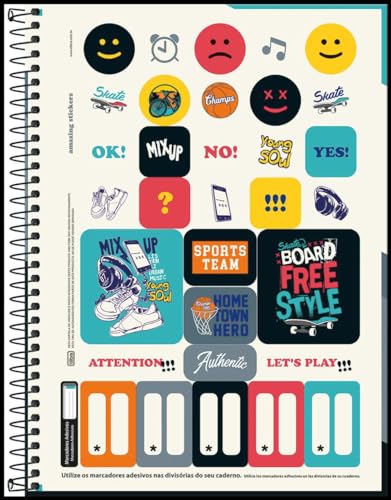 Kit de Caderno, 01 Matéria, Capa Dura, Show Masculino, 80 Folhas, Tilibra, Pacote com 4 Unidades