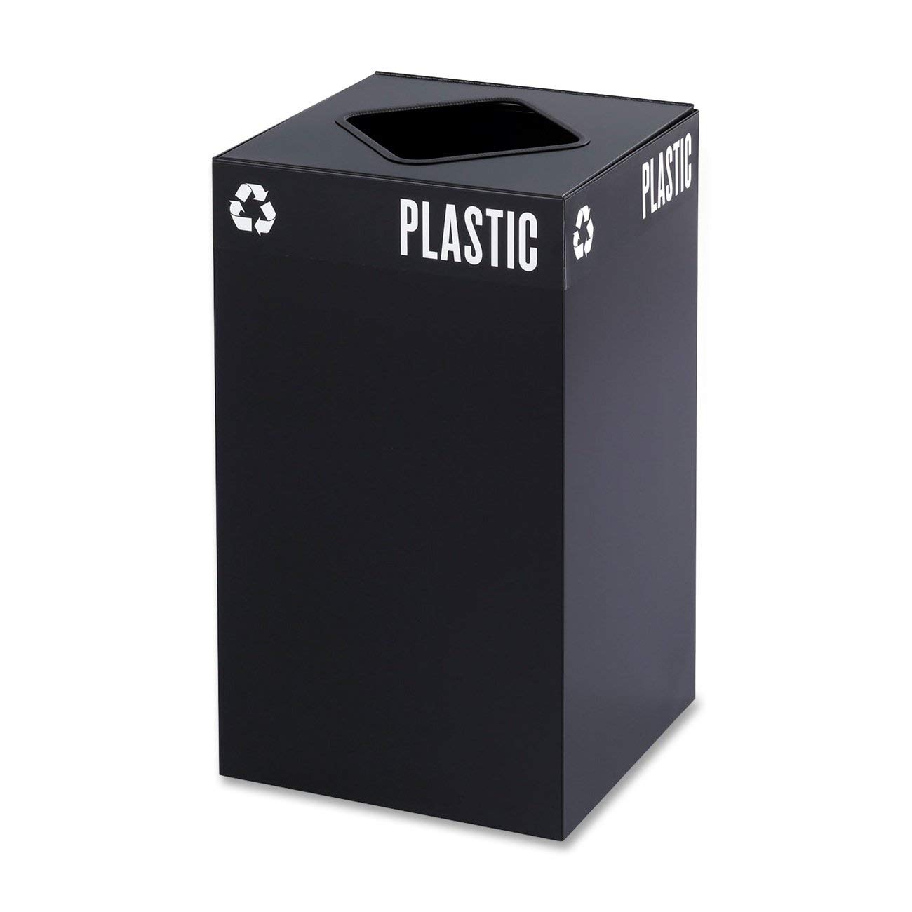 Photo 1 of Safco Products 2981BL Public Square Recycling Receptacle Base, 25-Gallon, (Top Sold Separately), Black Black 25-Gallon