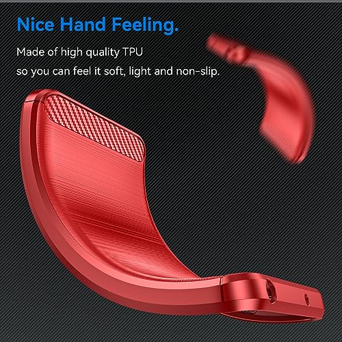 Aikcks for Samsung Galaxy A05 Phone case, Shockproof, Scratch Resistant Carbon Fiber Jacket, Soft TPU,for Galaxy A05 case (Red) - image 4