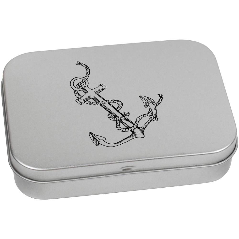 110mm 'Rope & Anchor' Metal Hinged Tin/Storage Box (TT00109507)
