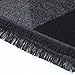Men Scarfs for Winter Warm Soft Classic Plaid Scarf Soft Fashion Neck Scarves Shawl Black & Grey Diamond3