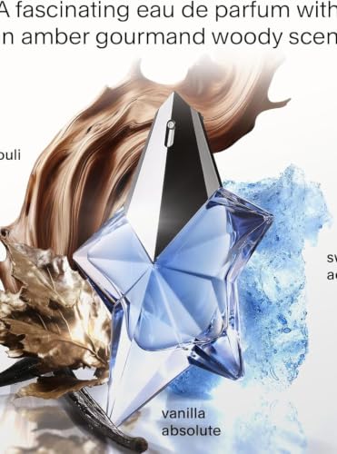 Mugler Angel, Eau de Parfum, Gourmand Oriental Fragrance With Bergamot, Praline, Patchouli and Vanilla Notes, Refillable Iconic Star Bottle, Perfume for Women, Travel Size Spray - Image 3