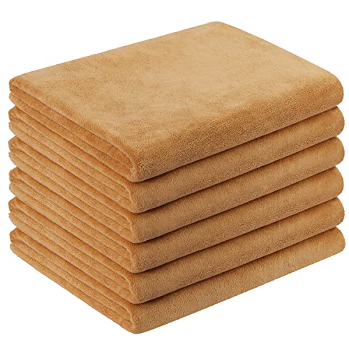 Image of JML Microfiber Bath Towels, Bath Towel 6 Pack(30 inch x 60 inch), Oversized, Soft, Super Absortbent and Fast Drying, Multipurpose Use for Sports, Fitness, Yoga (Beige)