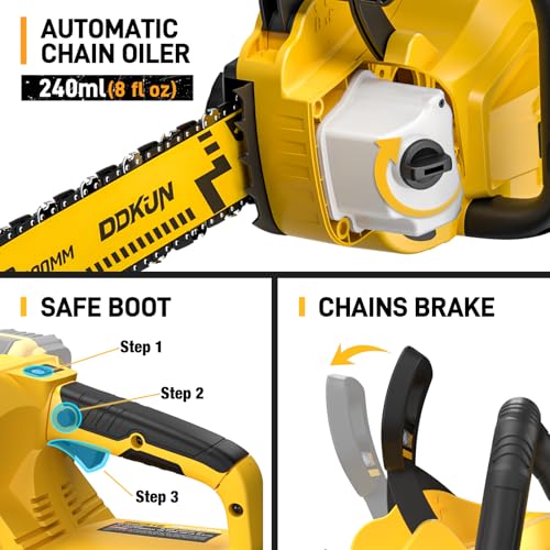 Image of 16-Inch Brushless Chainsaw, 40V (2 x 20V MAX) Cordless Battery Powered Chain Saw For DeWALT 20V Battery,with Auto Oiler & Security Lock,Ideal for Wood /Tree Cutting, Pruning,(Tool Only)