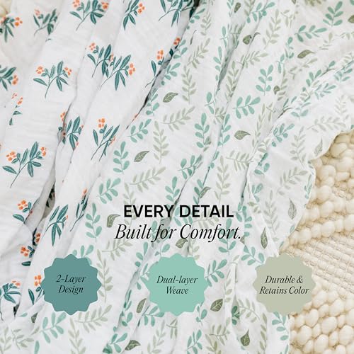 Image of Ouch Baby Bamboo Cotton Baby Blankets (Pack of 2, 47 inchx47 inch) | Soft, Breathable, Hypoallergenic 2-Layer Muslin Swaddles for Newborns, Infants & Toddlers