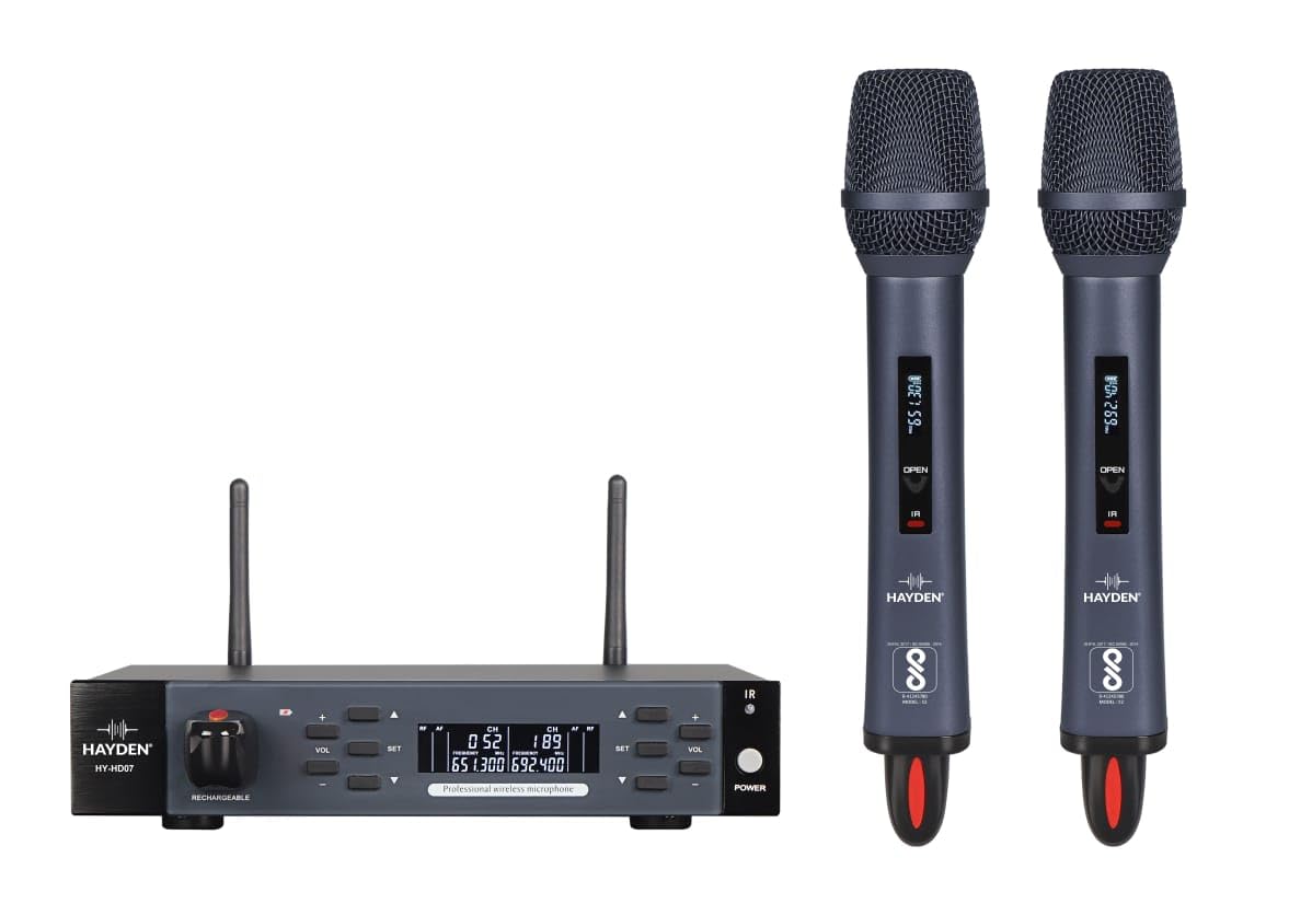 kh UHF Rechargeable Wireless Professional Microphone System Karaoke